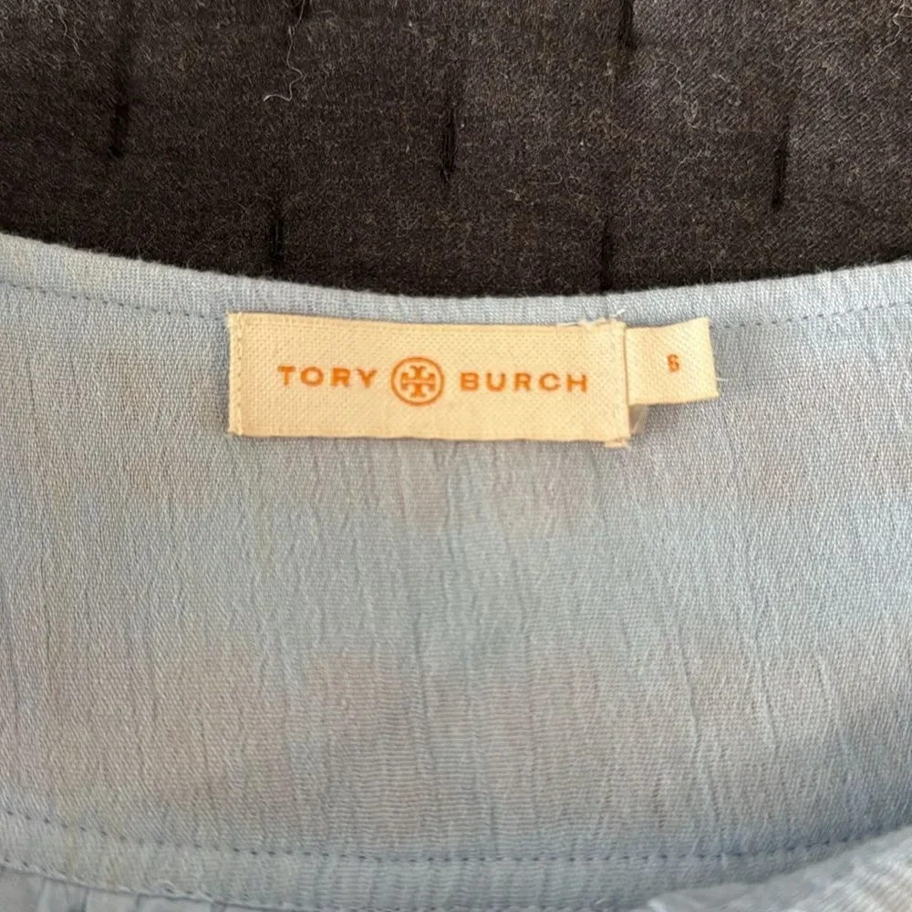 Tory Burch Embroidered Skirt Blue Orange Boho Lined Size 8